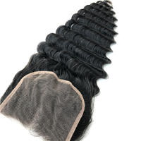 10A Grade Human Hair Deep Wave Lace Closure For Women
