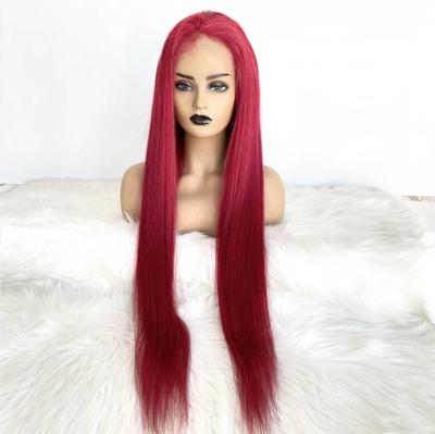Colorless Transparent Lace Full Lace Red Wig